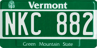 VT license plate NKC882