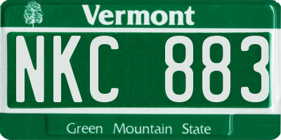VT license plate NKC883