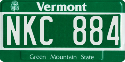 VT license plate NKC884