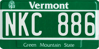 VT license plate NKC886