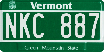 VT license plate NKC887