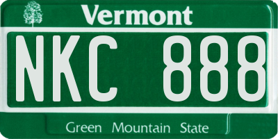 VT license plate NKC888