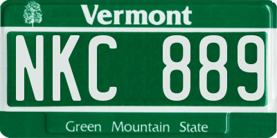 VT license plate NKC889