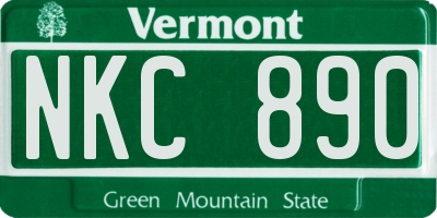 VT license plate NKC890