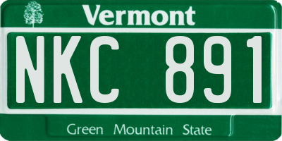 VT license plate NKC891