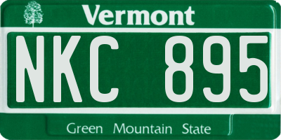 VT license plate NKC895