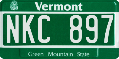 VT license plate NKC897