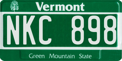 VT license plate NKC898