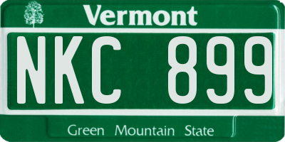 VT license plate NKC899