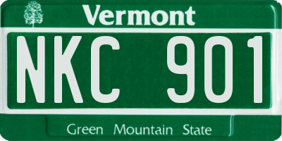 VT license plate NKC901