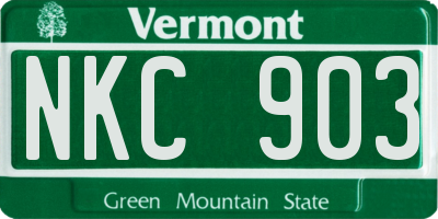 VT license plate NKC903