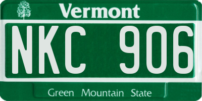 VT license plate NKC906