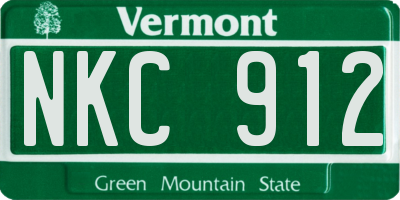VT license plate NKC912