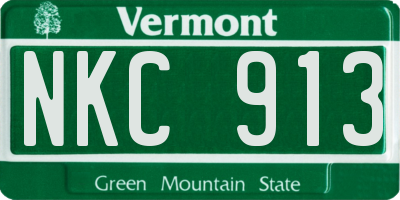 VT license plate NKC913