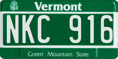 VT license plate NKC916