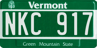 VT license plate NKC917