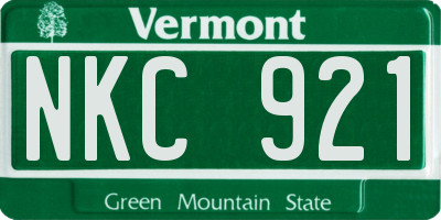 VT license plate NKC921