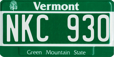 VT license plate NKC930