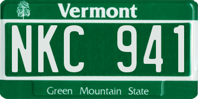 VT license plate NKC941