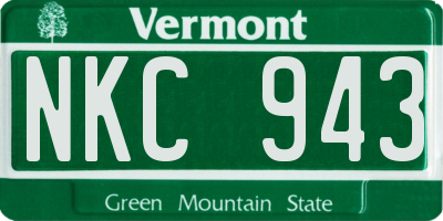 VT license plate NKC943