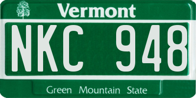 VT license plate NKC948