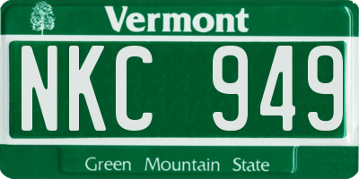 VT license plate NKC949