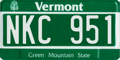 VT license plate NKC951