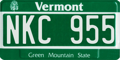 VT license plate NKC955
