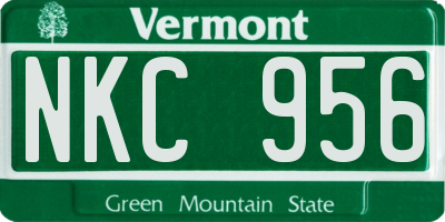 VT license plate NKC956
