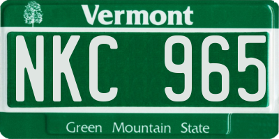 VT license plate NKC965