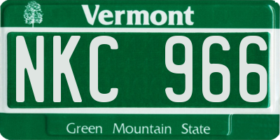 VT license plate NKC966