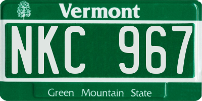 VT license plate NKC967