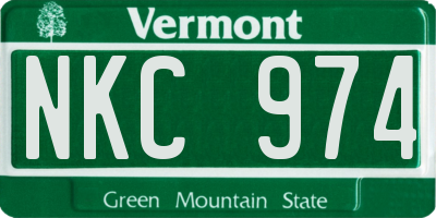 VT license plate NKC974