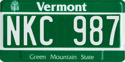 VT license plate NKC987