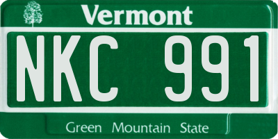 VT license plate NKC991