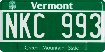 VT license plate NKC993