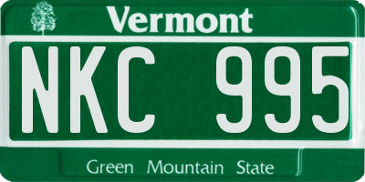 VT license plate NKC995
