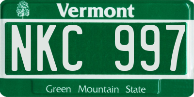 VT license plate NKC997