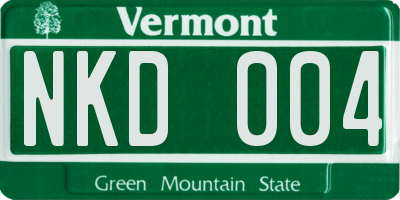 VT license plate NKD004