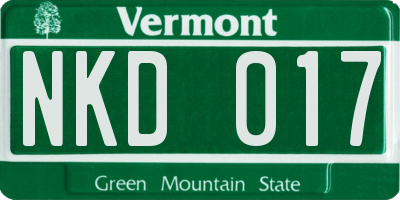 VT license plate NKD017