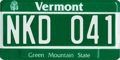 VT license plate NKD041