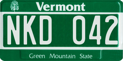 VT license plate NKD042