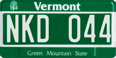 VT license plate NKD044