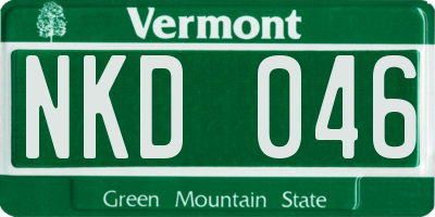 VT license plate NKD046