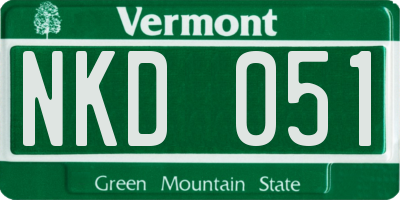 VT license plate NKD051