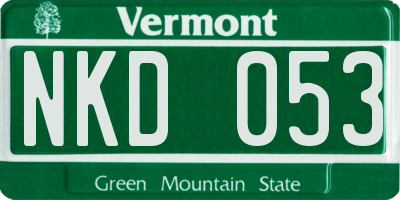 VT license plate NKD053