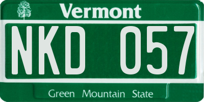 VT license plate NKD057
