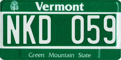 VT license plate NKD059