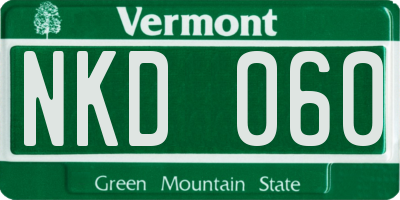 VT license plate NKD060