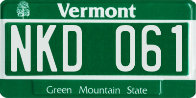 VT license plate NKD061